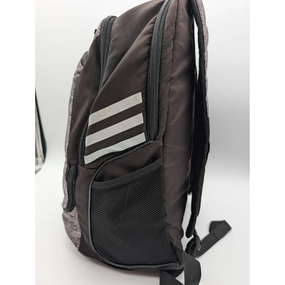 Adidas Backpack Black Grey Heathered Neon Yellow Interior Multi Pocket Travel